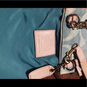 Coach crossbody bag blue and white great condition